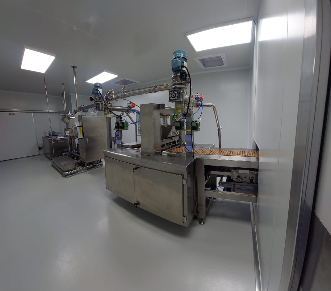Wrapsa gummy manufacturing production line in a hygienic clean-room facility.